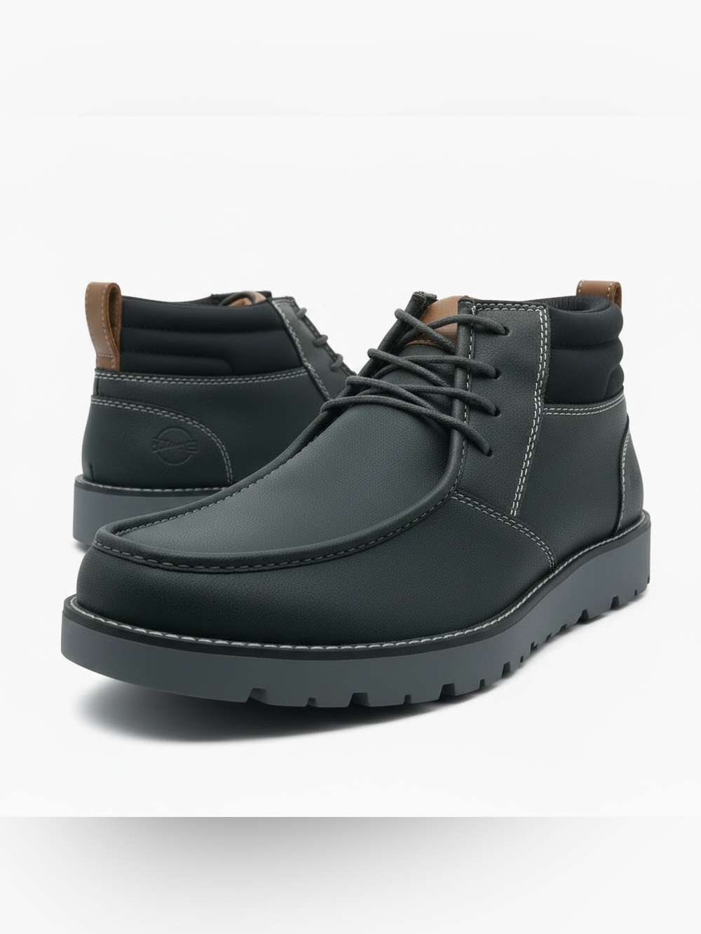 ♥️♥️ Weatherproof Vintage Mens Chester Faux Leather Chukka Boots Grey - 11M